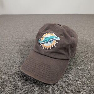 Miami Dolphins Hat Cap Strap Back Mens One Size Dad Hat Brown NFL Football '47